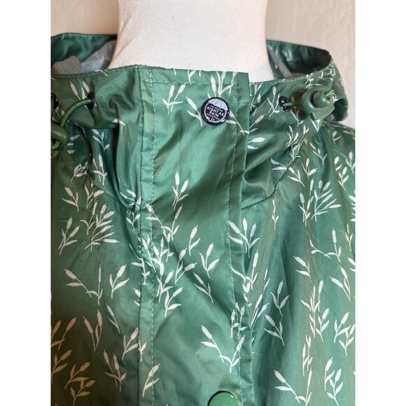 JOULES Right As Rain Jacket Size 8 Green Ditsy Waterproof Coat Hooded - Picture 6 of 15